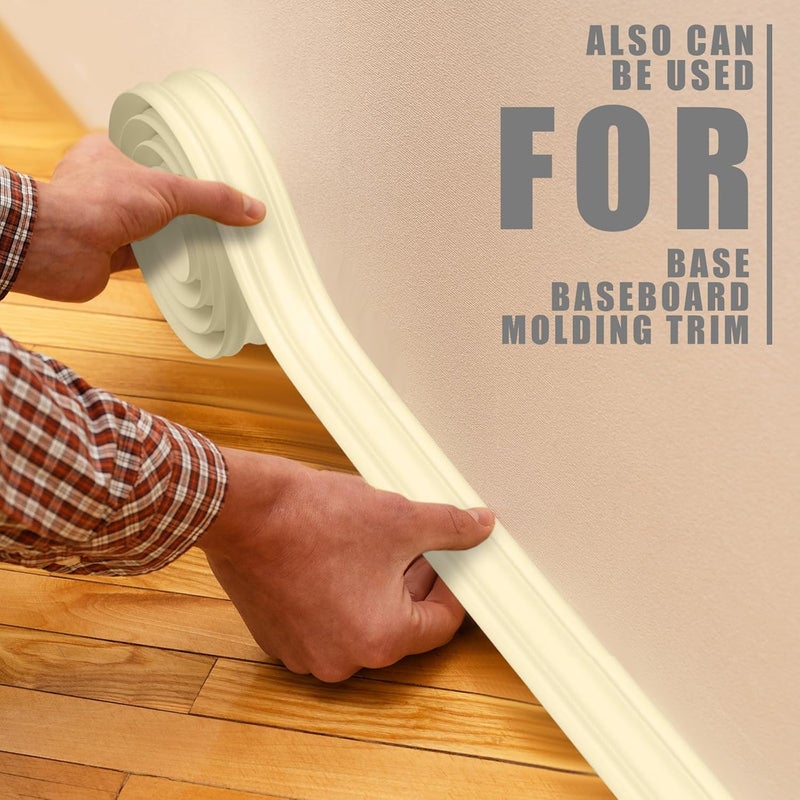 Pushglossy Ceiling Crown Molding Trim 79 Length 2 Wide Self Adhesive Crown Molding Peel and Stick Ceiling Trim White Wall Decorative Ceiling Moulding for DIY Home Indoor Craft - Image 3
